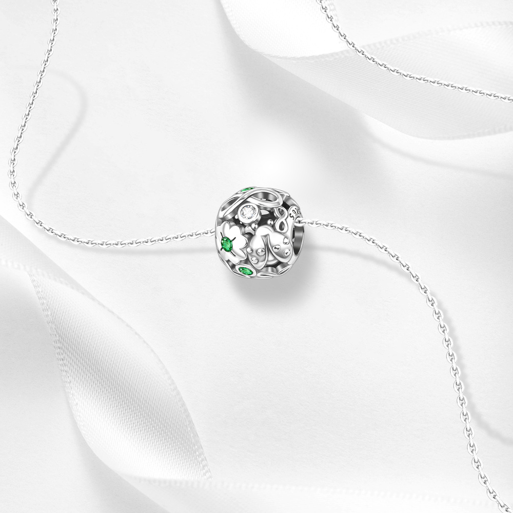 925 Silver Flower Bead Charm for Bracelets and Necklaces